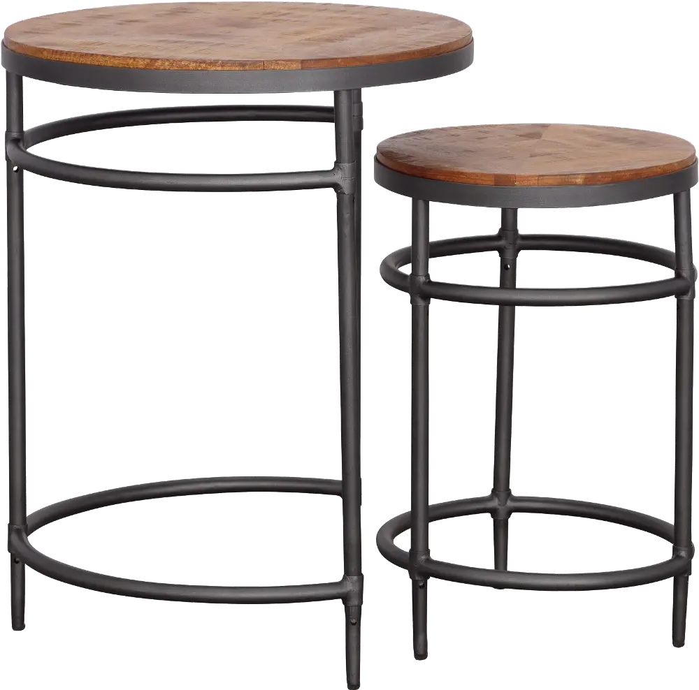 92540 Turner Natural and Metal Nesting Tables, Set of 2-1