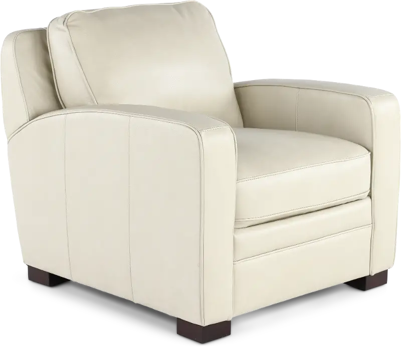 Stallion Ivory White Leather Chair