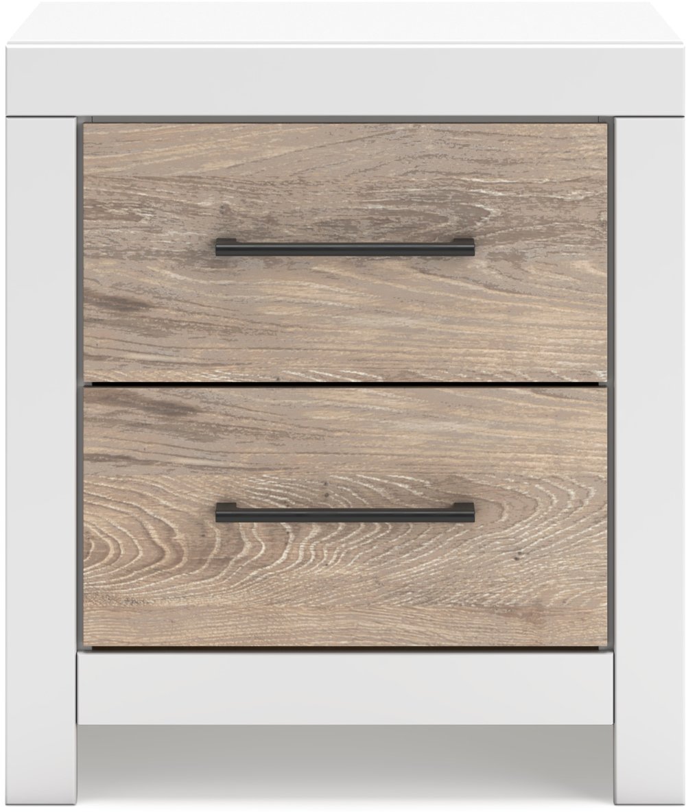 Charbitt White and Natural Nightstand
