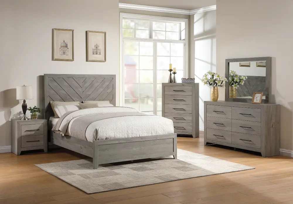 Elvira Gray 4 Piece Queen Bedroom Set-1