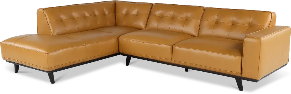 Madison Tan Leather 2 Piece Sectional-1