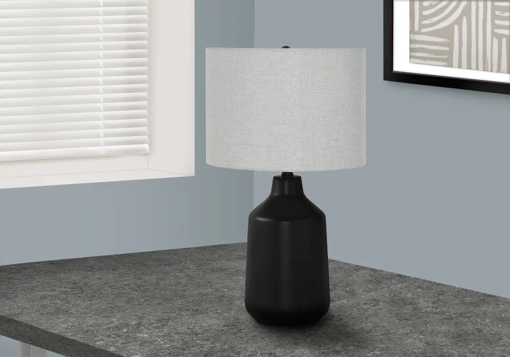 24 Inch Black Concrete Table Lamp-2
