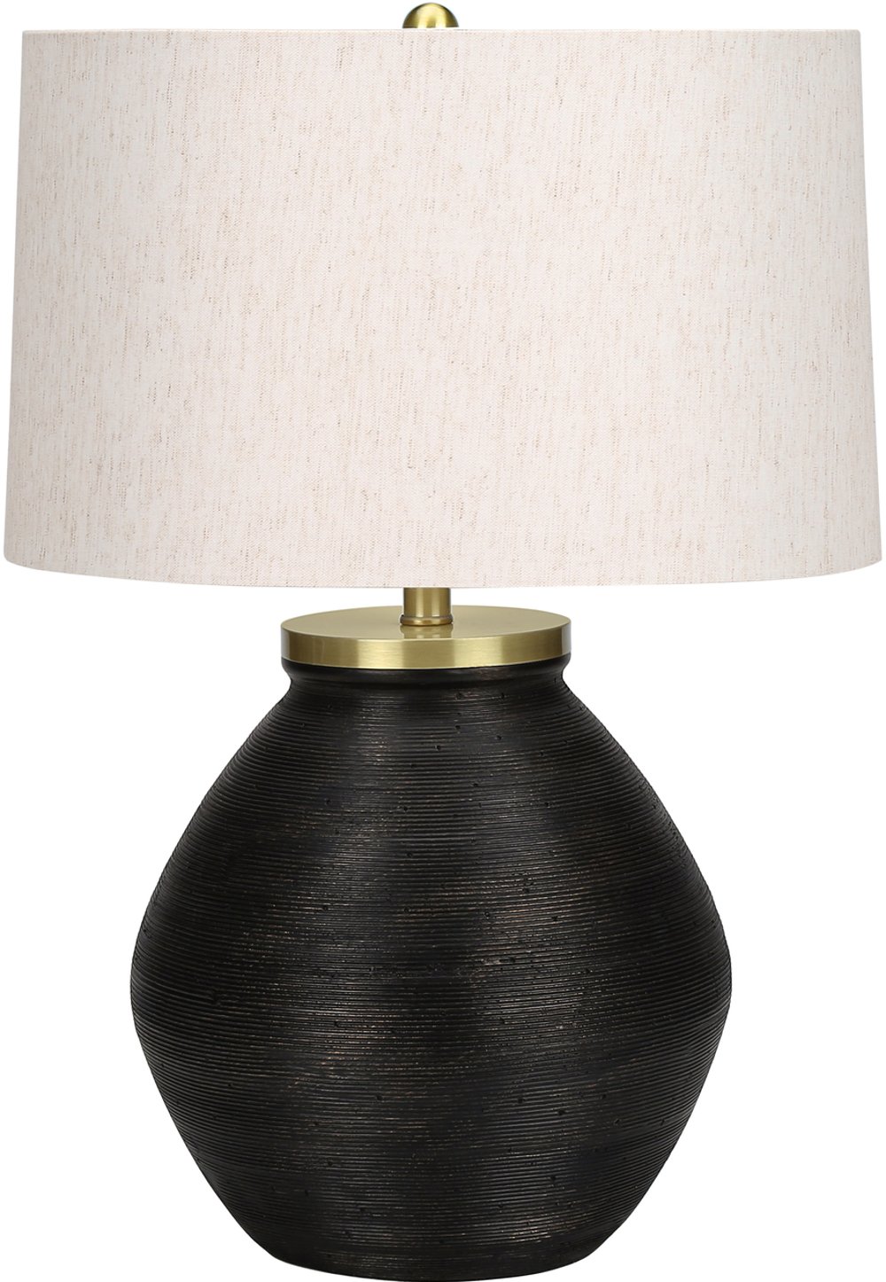 25 Inch Black Concrete Table Lamp