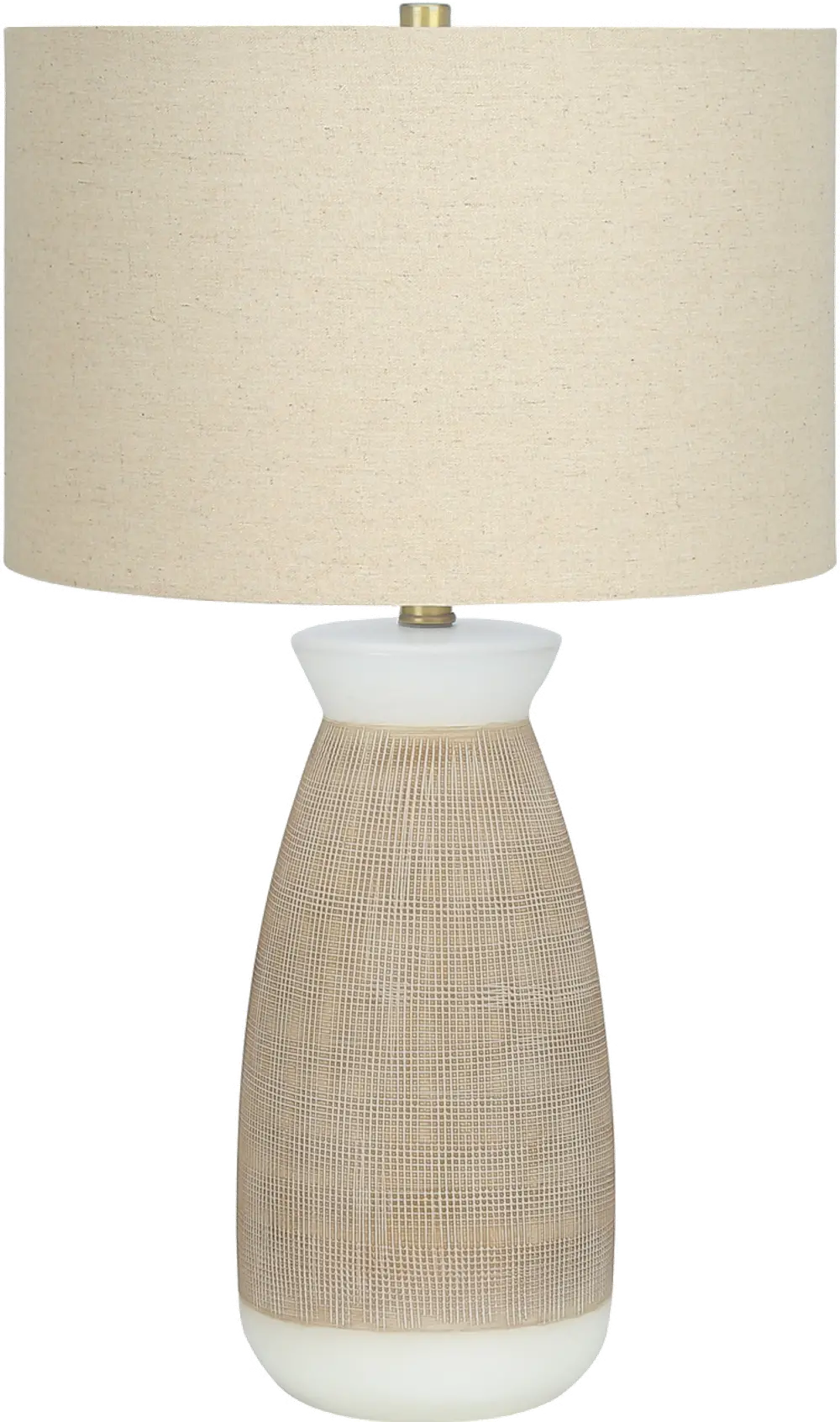 27 Inch Cream and Beige Ceramic Table Lamp-1