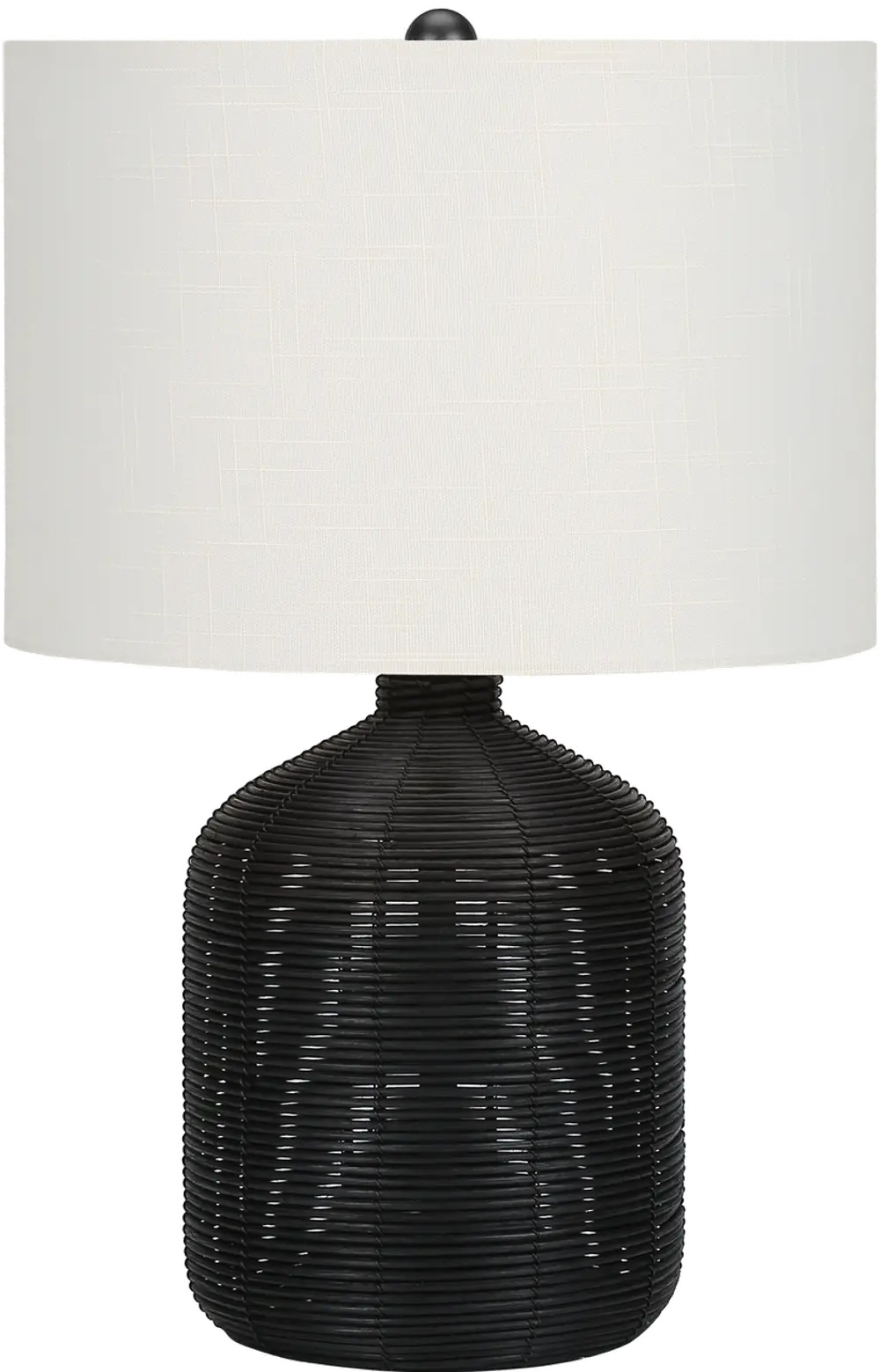 23 Inch Black Rattan Table Lamp-1
