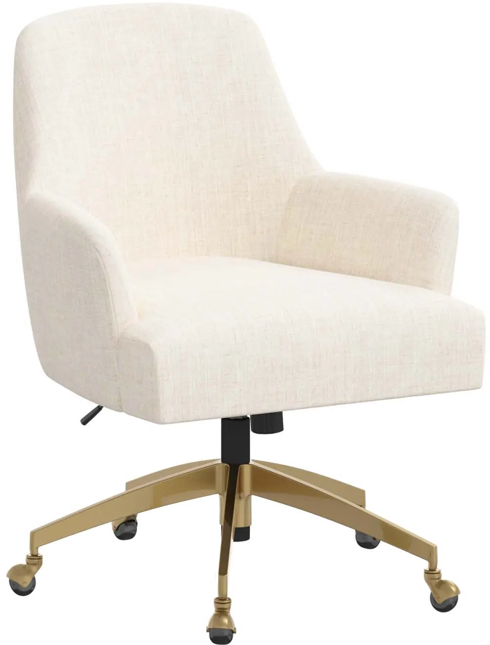 78-9GLDLNNTLC Shelby Linen Talc Office Chair with Gold Base-1