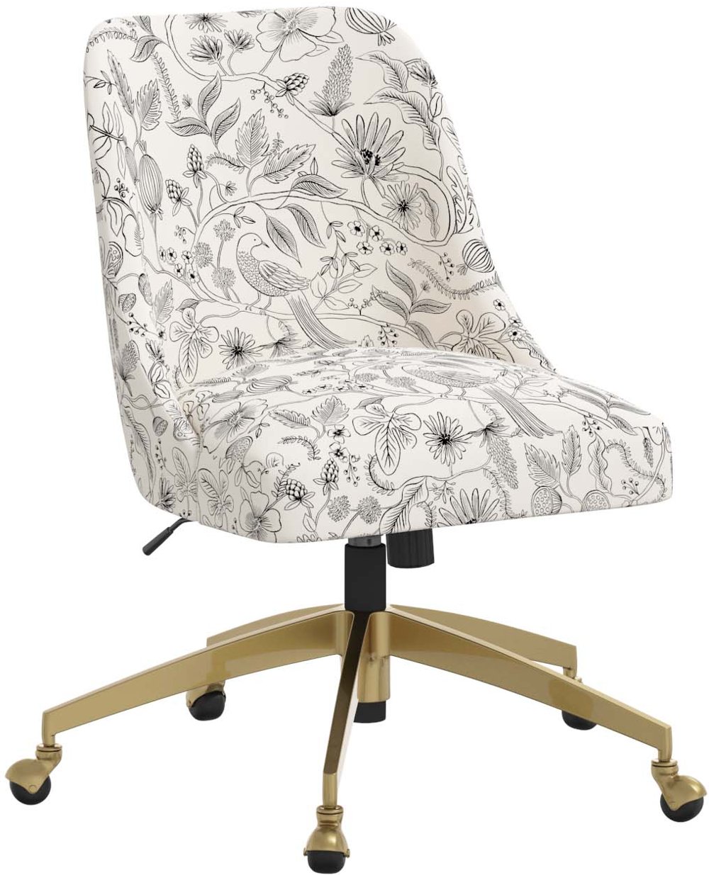 Rifle Paper Co. Oxford Aviary Cream & Black Office Chair