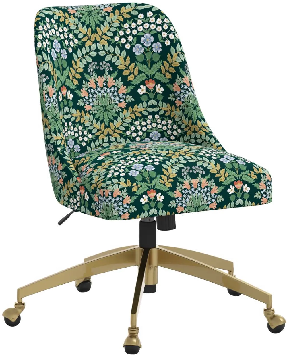 84-9GLDRPCBREMRLCB Rifle Paper Co. Oxford Bramble Emerald Office Chair-1