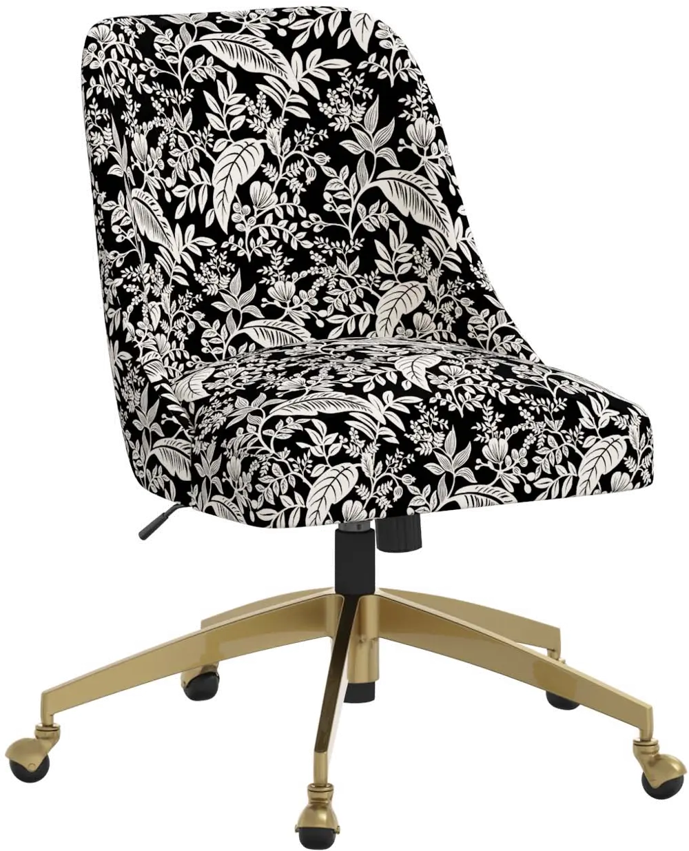 84-9GLDRPCCNBLCRMLCB Rifle Paper Co. Oxford Canopy Black & Cream Office Chair-1