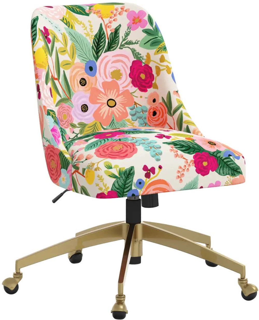 84-9GLDRPCGRPRTLCB Rifle Paper Co. Oxford Garden Party Pink Office Chair-1