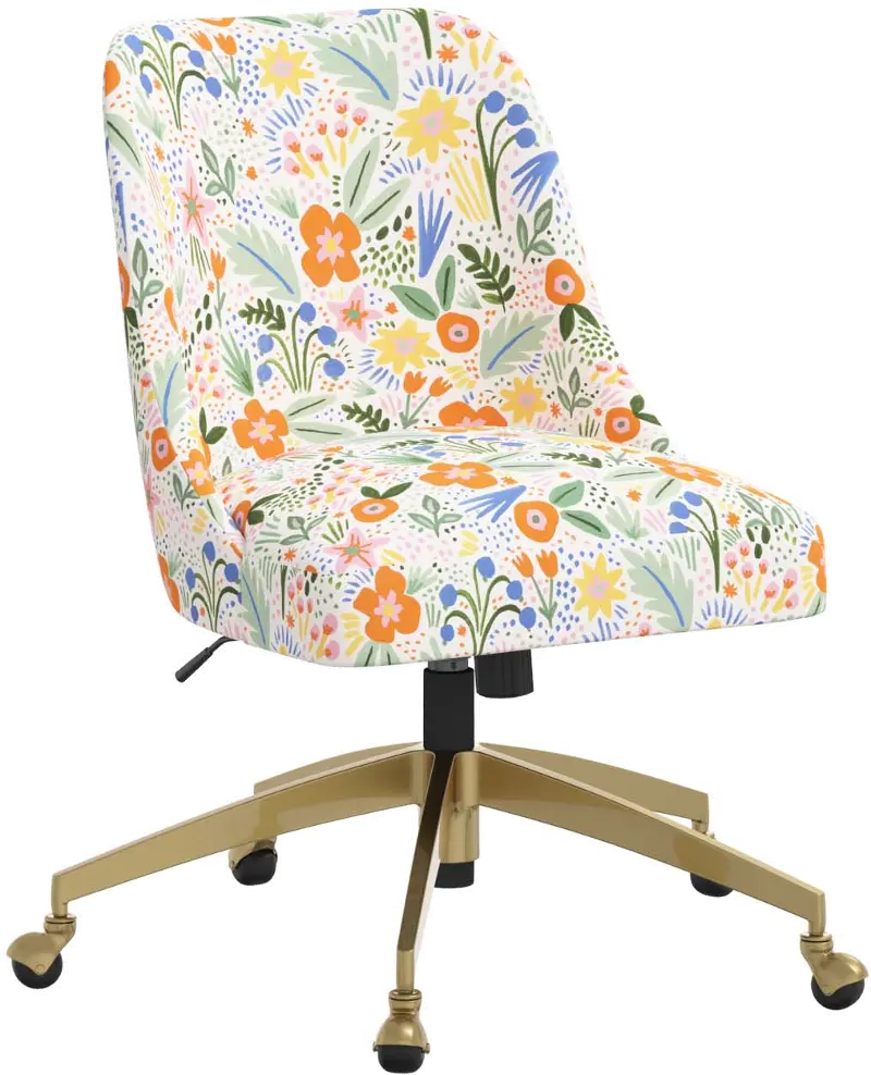 Rifle Paper Co. Oxford Multi Color Floral Office Chair
