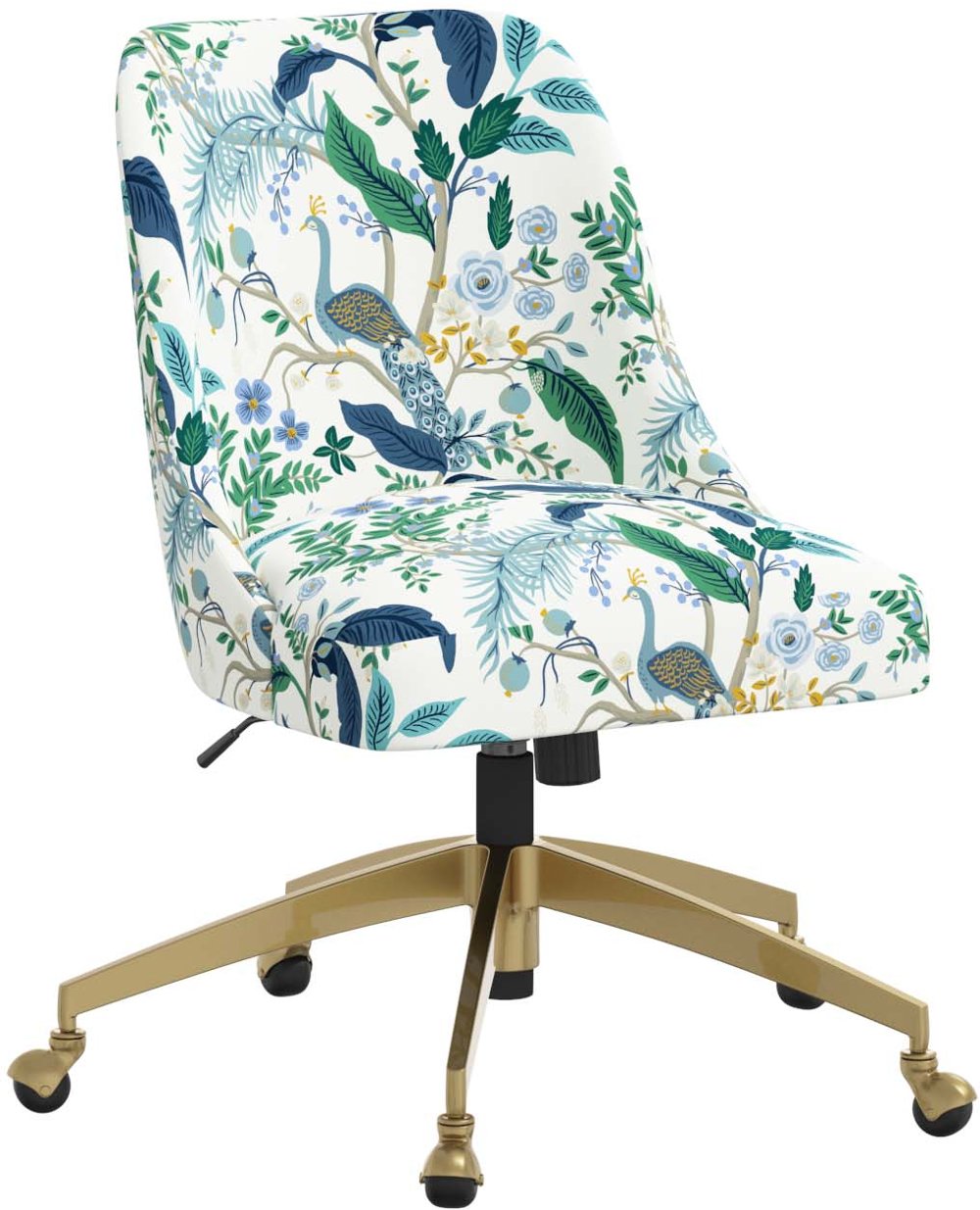 Rifle Paper Co. Oxford Blue Peacock Office Chair