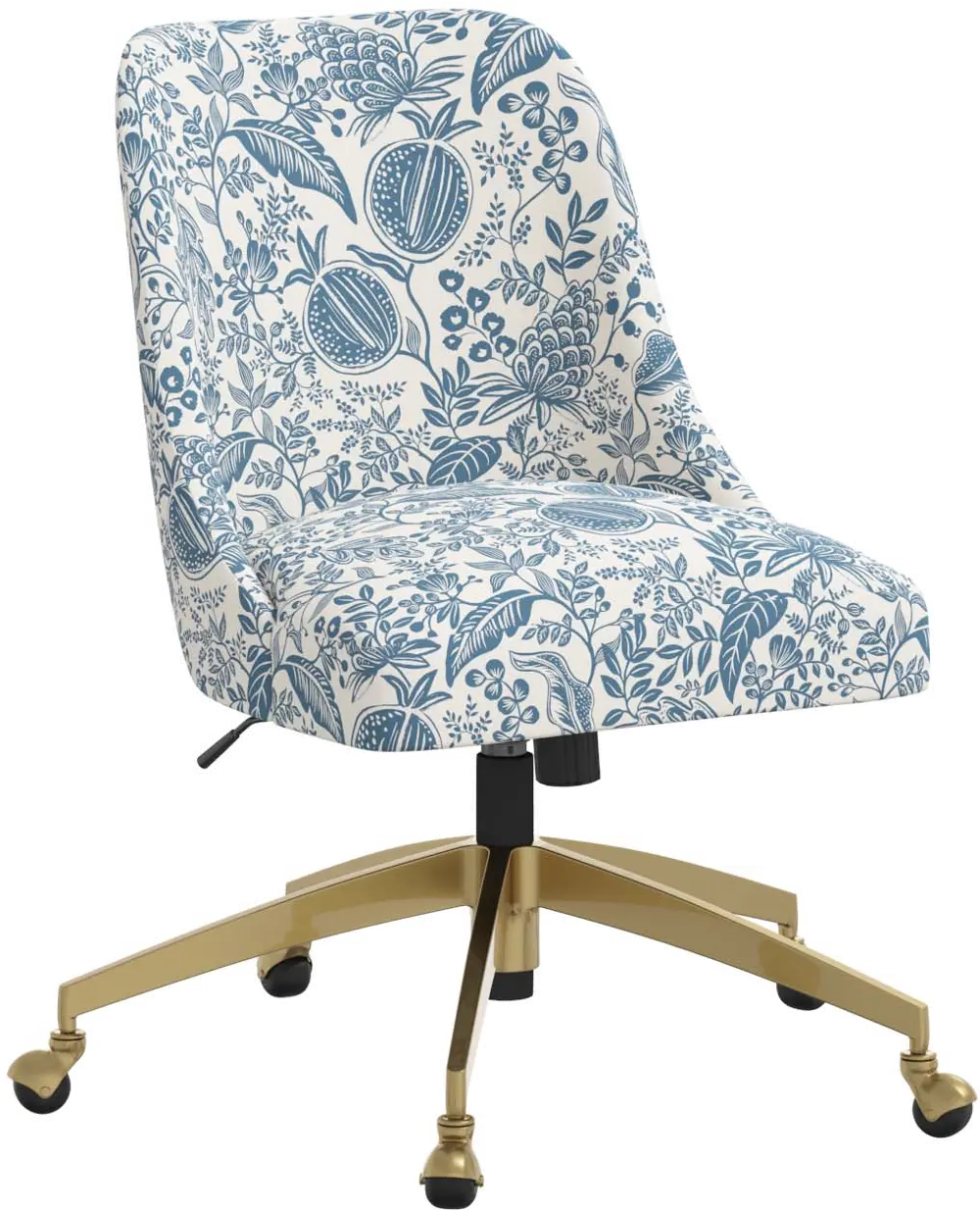 84-9GLDRPCPMBLULCB Rifle Paper Co. Oxford Blue Pomegranate Office Chair-1