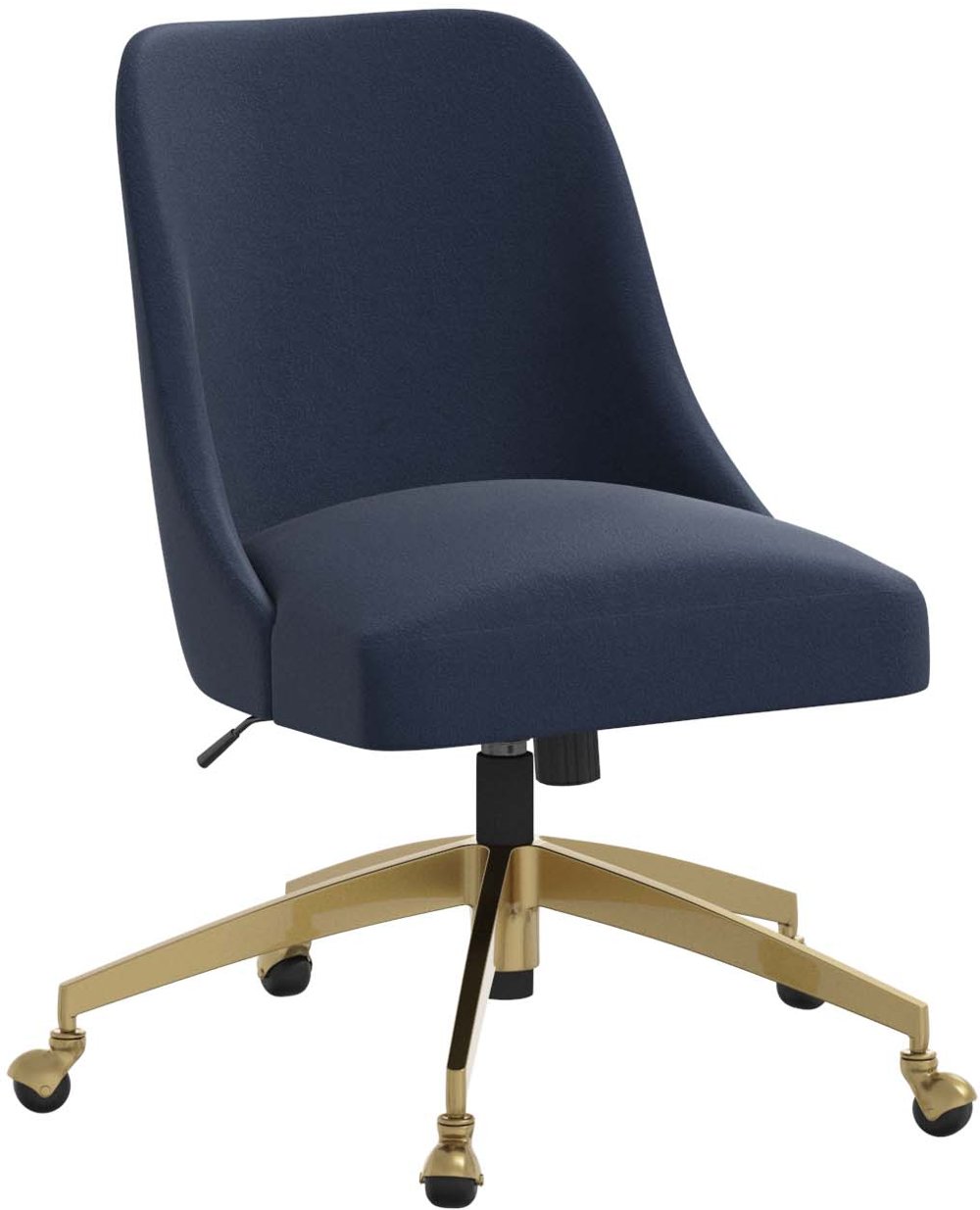 Angela Velvet Ink Blue Gold Base Office Chair