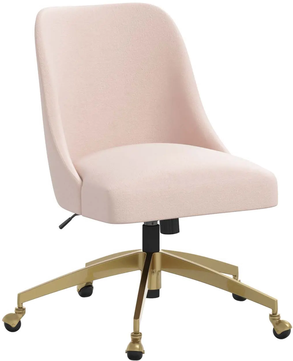 Angela Velvet Blush Gold Base Office Chair RC Willey