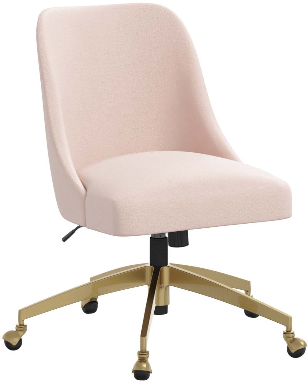 Angela Velvet Blush Gold Base Office Chair