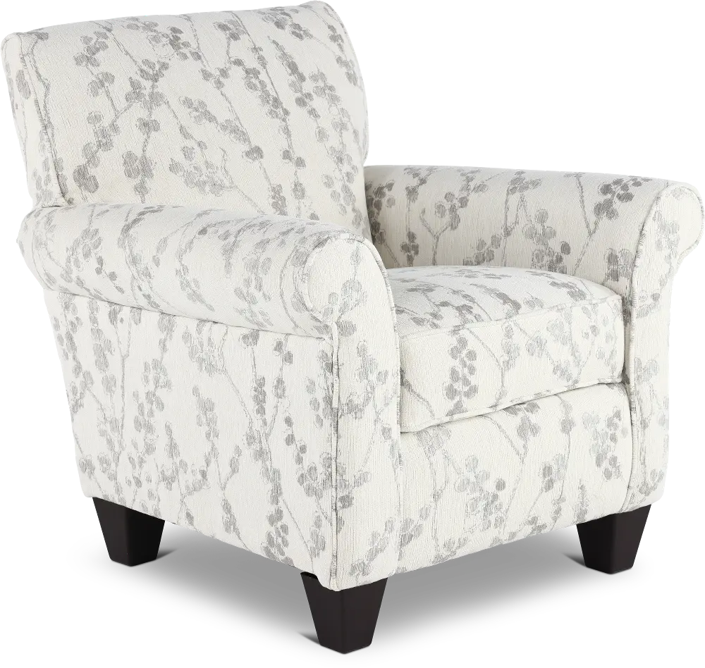 Celadon Linen White and Gray Accent Chair-1