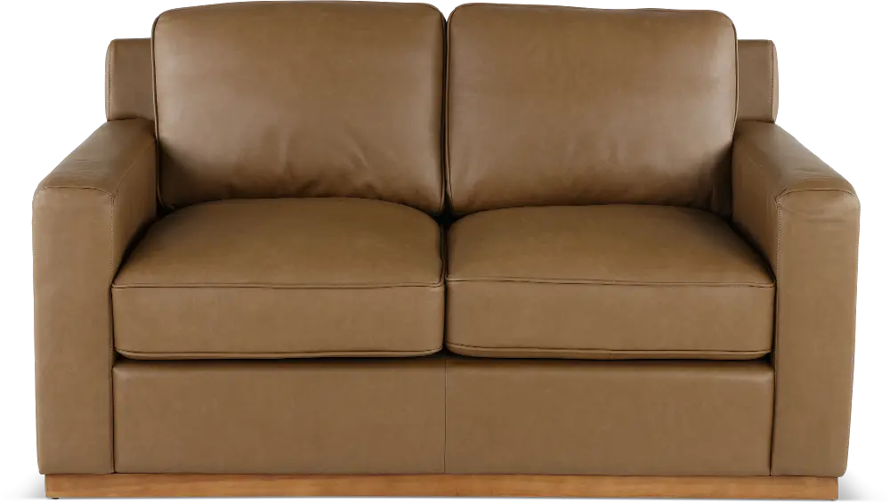 Mason Brown Leather Loveseat-1