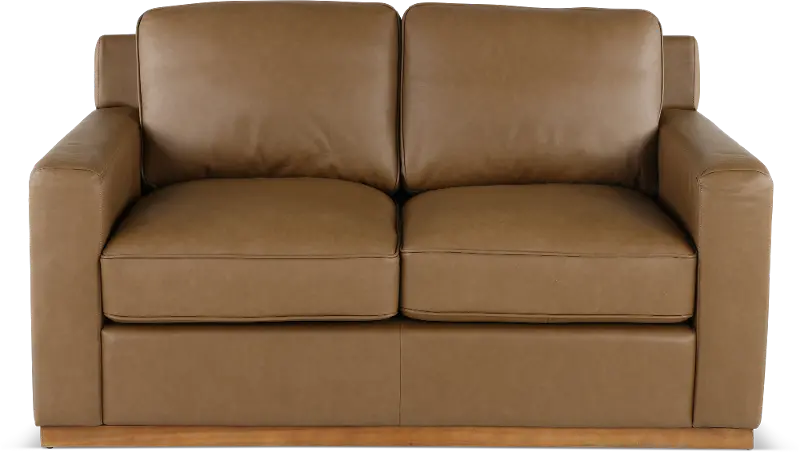 Mason Brown Leather Loveseat