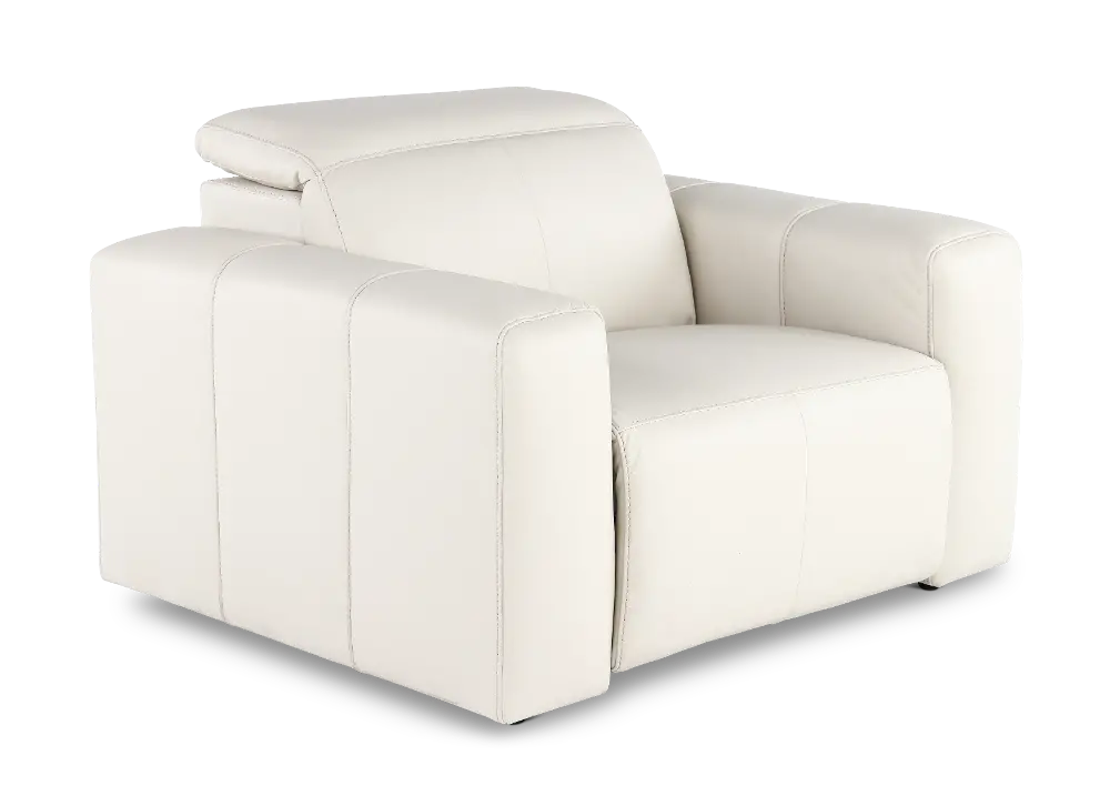 Airy Pebble White Power Recliner-1