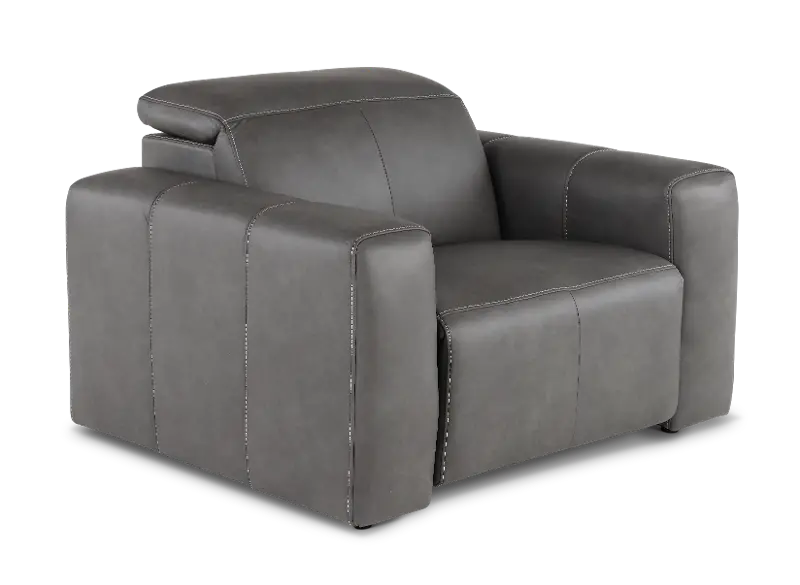 Airy Gunmetal Gray Power Recliner