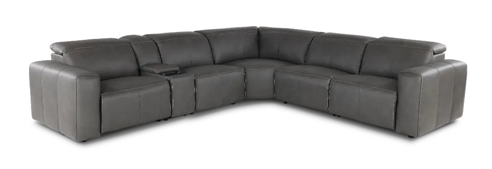 Airy Gunmetal Gray 6-Piece Power Reclining Sectional-1
