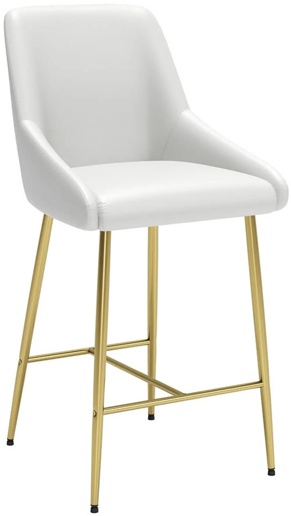 Madelaine White and Gold Counter Height Stool-1