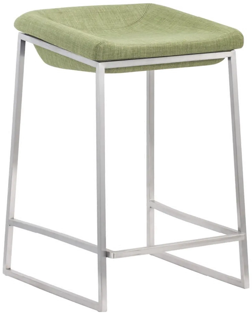 Lids Green and Stainless Steel Counter Height Stool, Set of 2-1