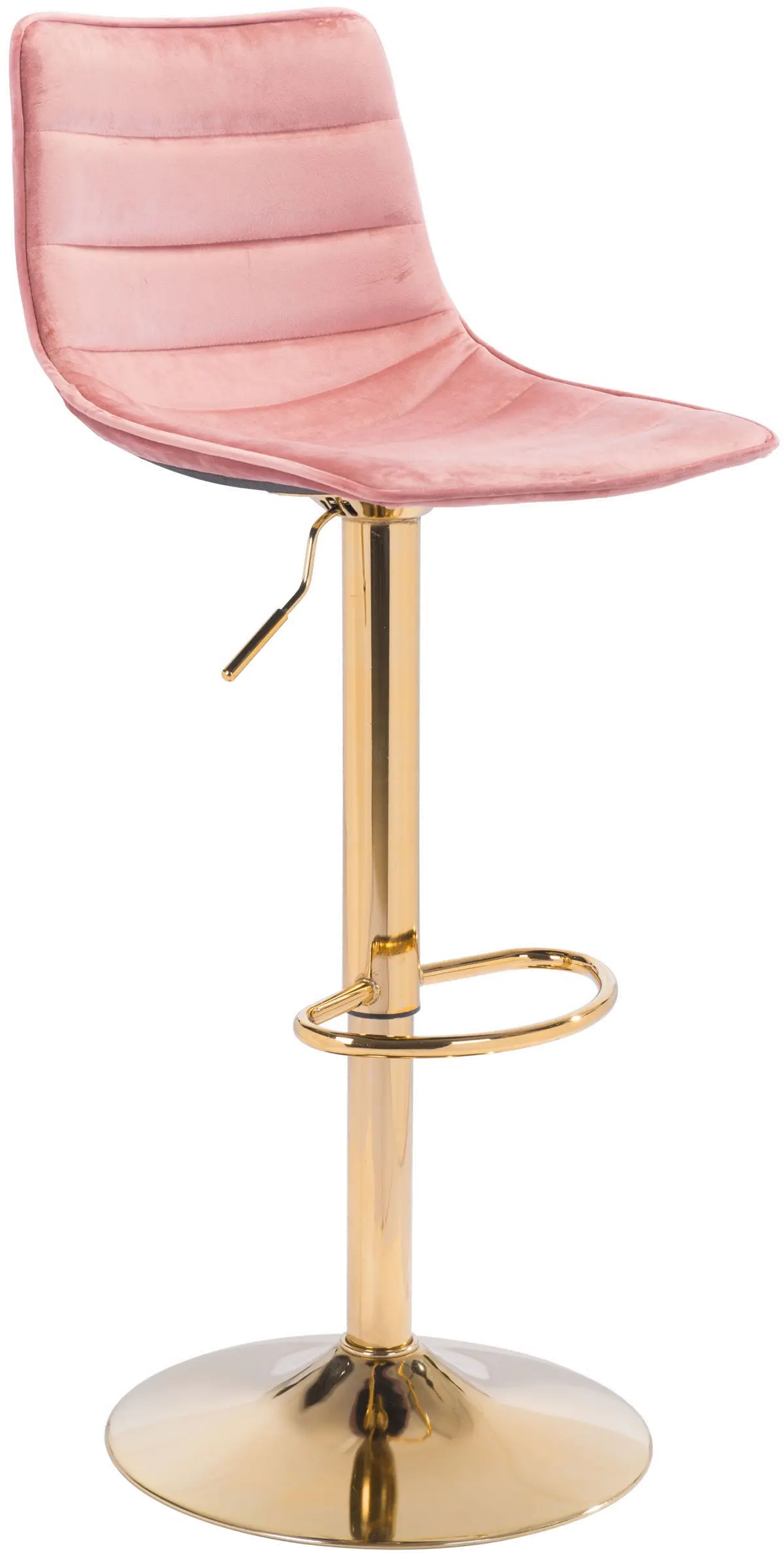 Photos - Chair ZUO Modern Prima Pink and Gold Modern Barstool 101454 