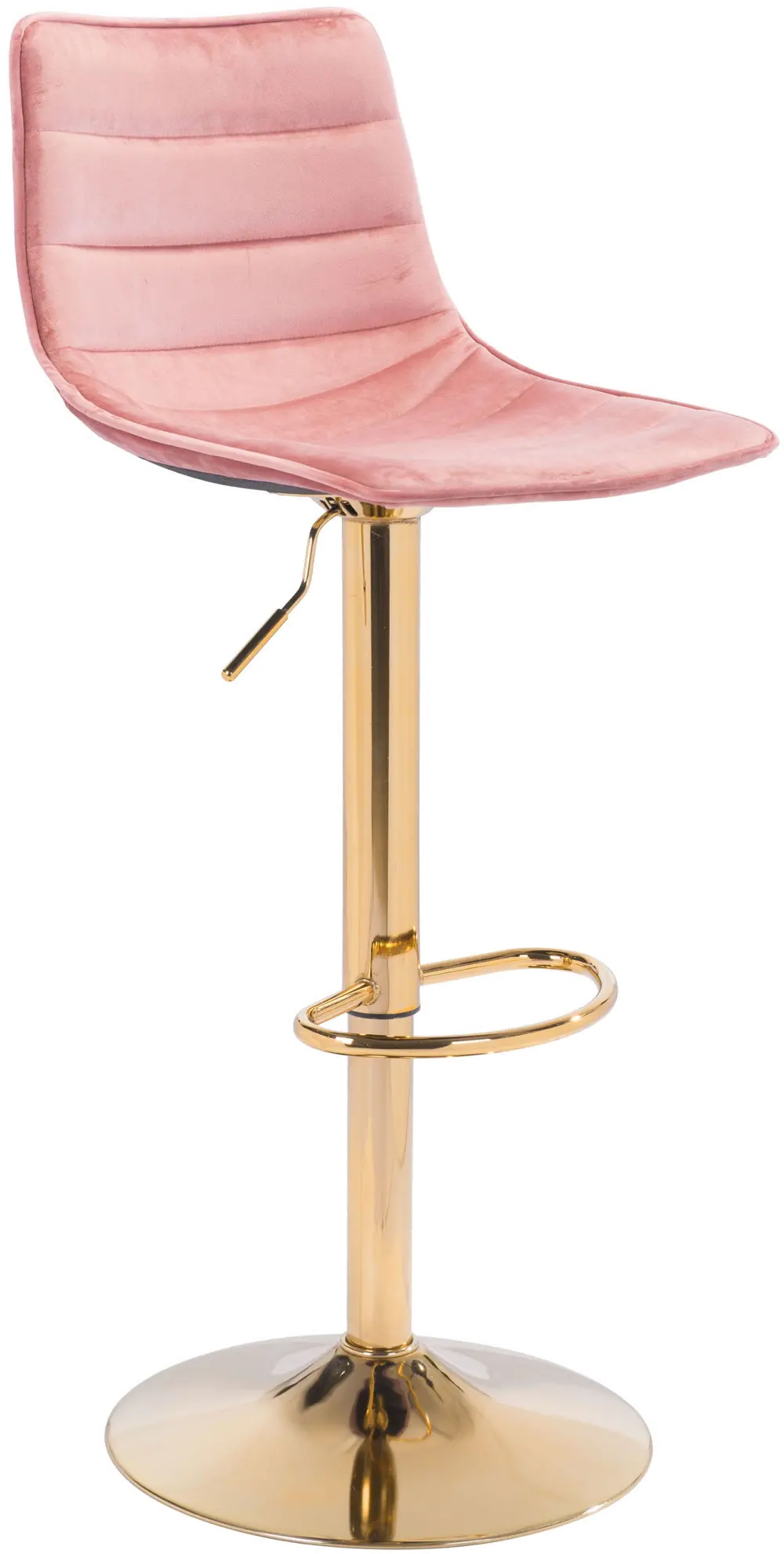 Prima Pink and Gold Modern Barstool-1