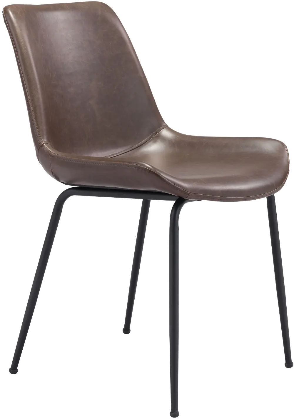 Byron Mid Century Modern Brown Dining Chair-1