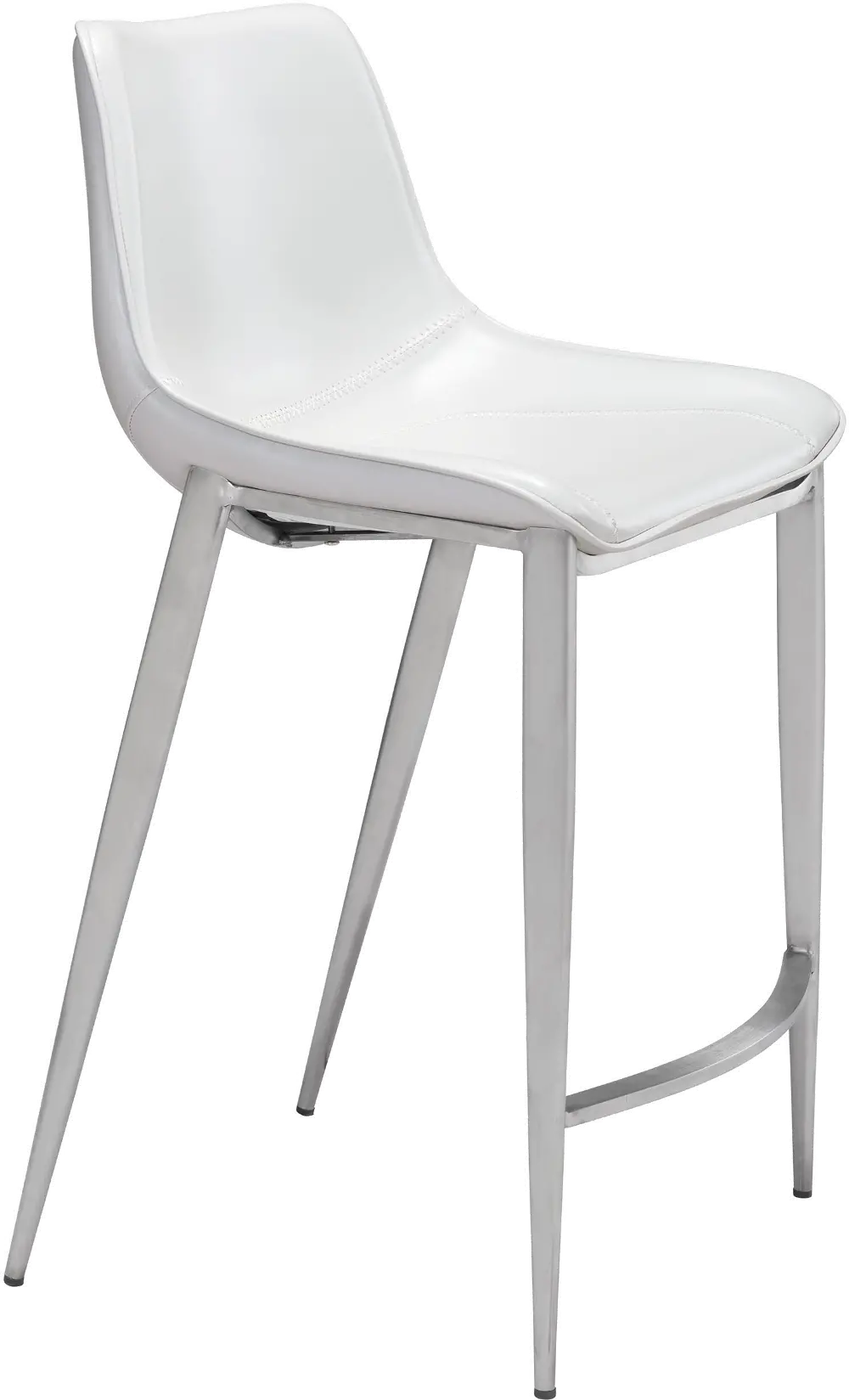Magnus White and Silver Counter Height Stool-1