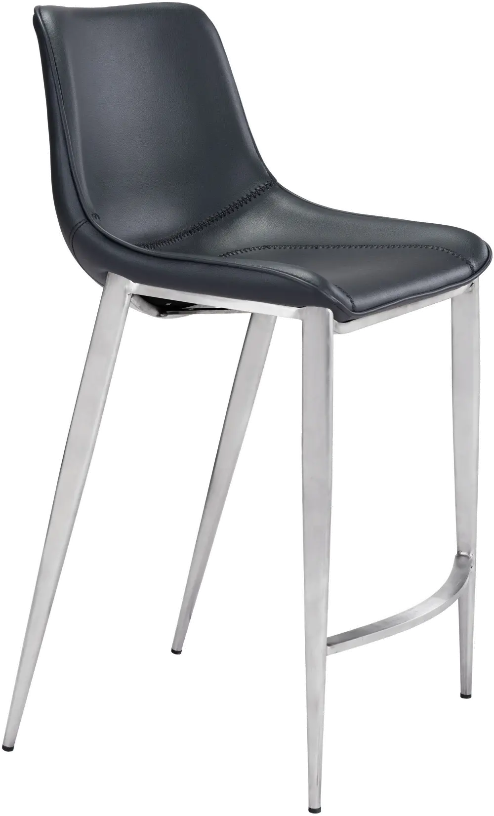 Magnus Black and Silver Counter Height Stool-1