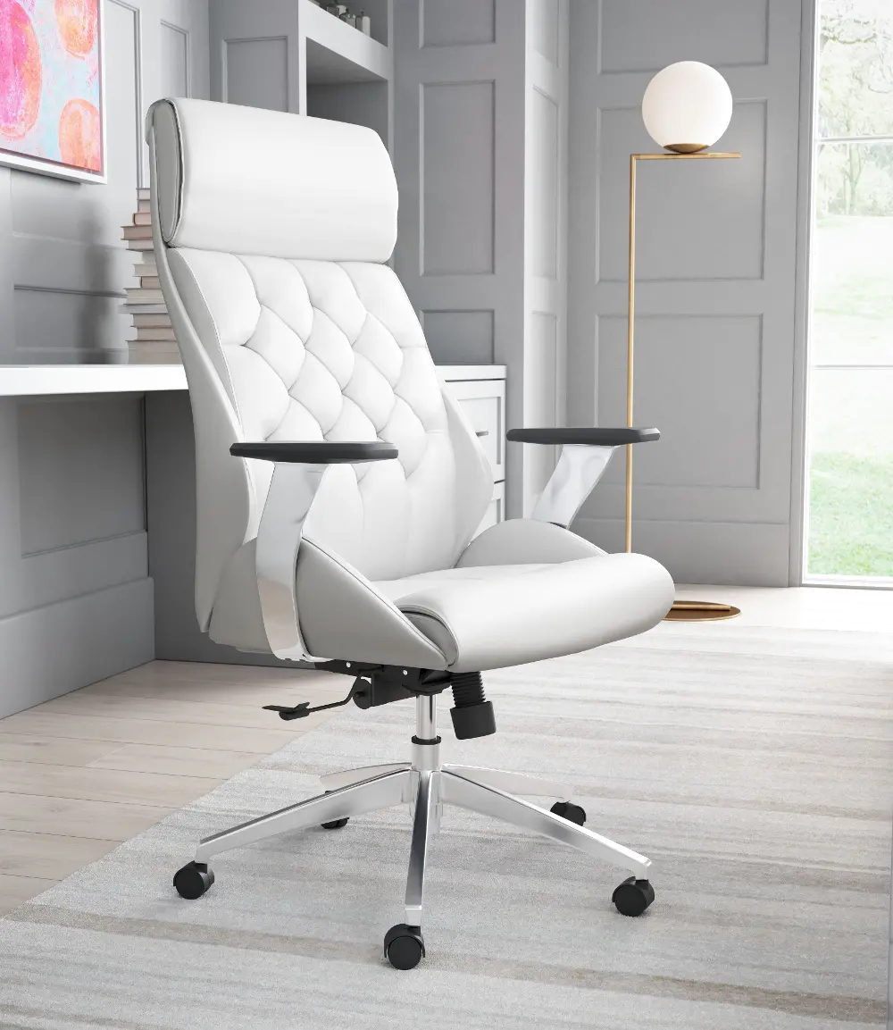 Boutique White Office Chair-1