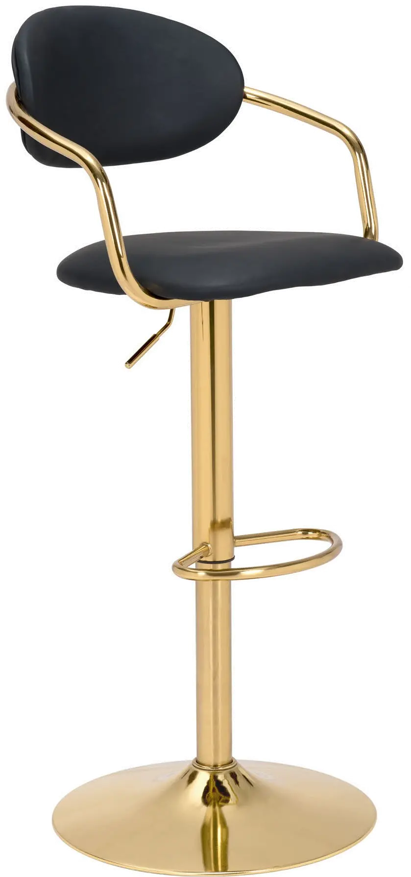 Photos - Chair ZUO Modern Gusto Black and Gold Bar Stool 109037 