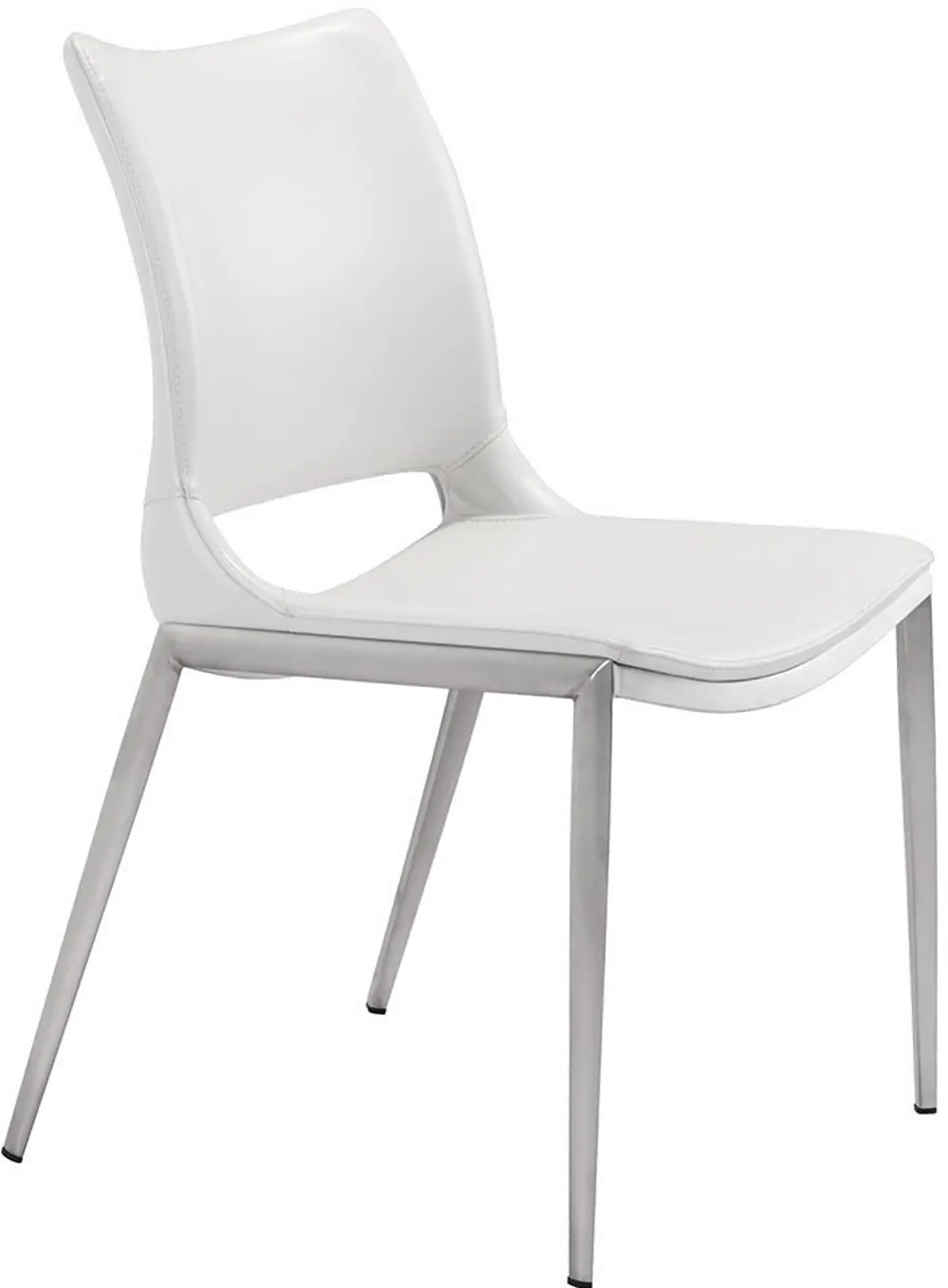 Ace White and Silver Dining Chair, Set of 2-1