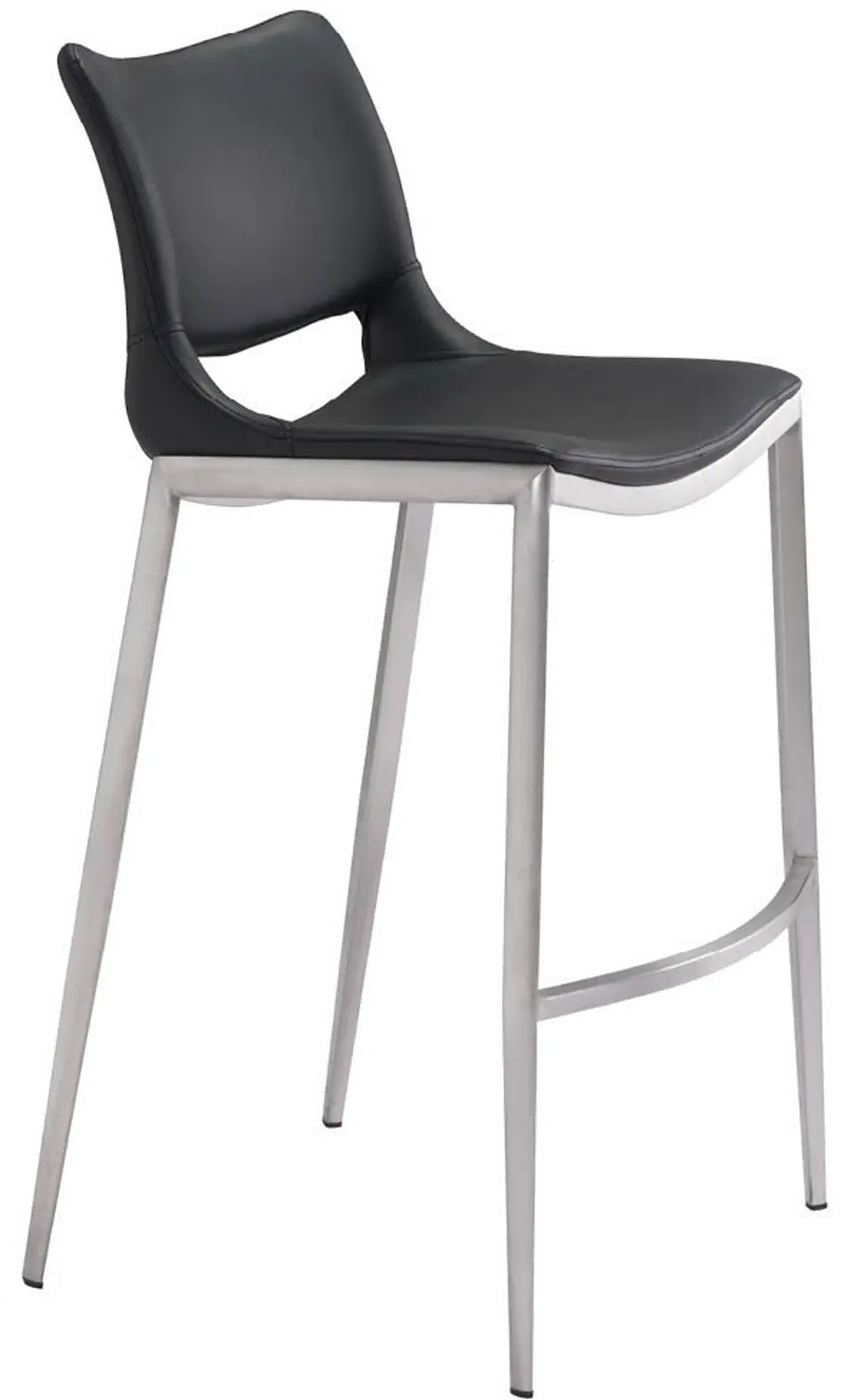 Ace Black and Silver Barstool, Set of 2-1