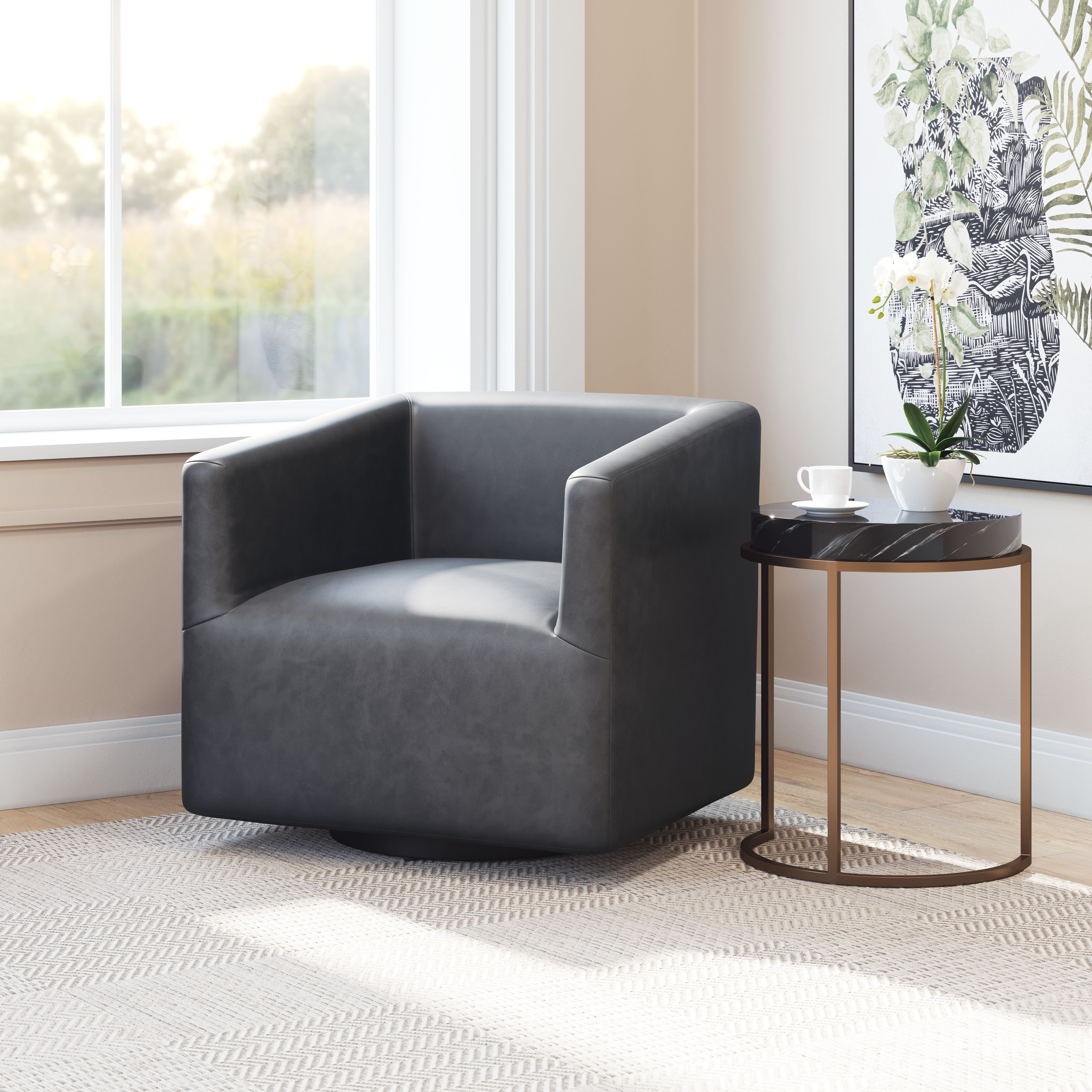 Photos - Chair Zuo Modern Brooks Gray Accent  102052