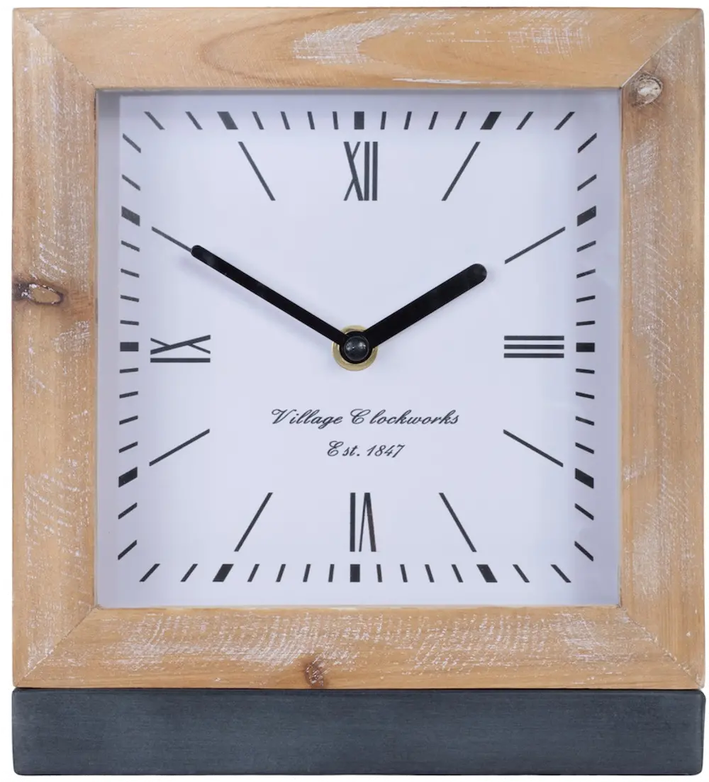 Squared Wood Framed Table Clock-1