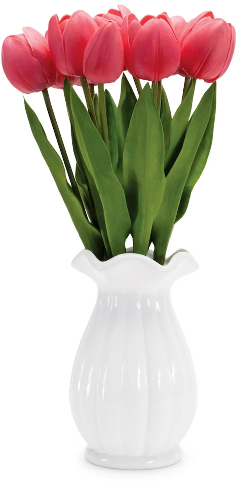 15.75 Inch Red Tulips in Vase-1