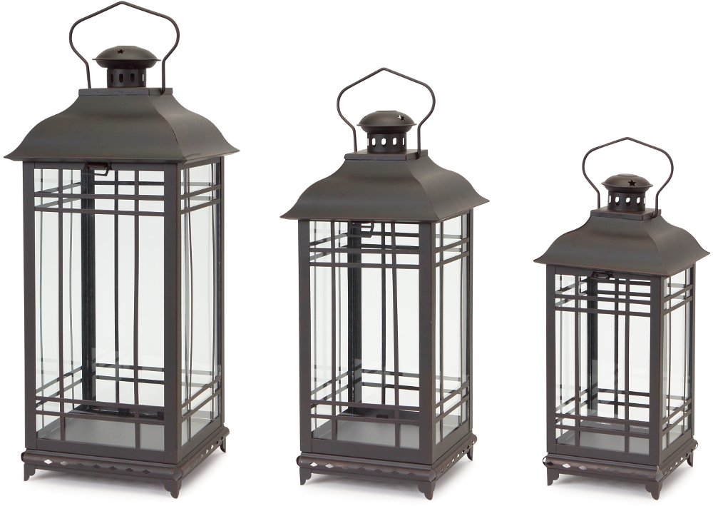Large Metal and Glass Lantern