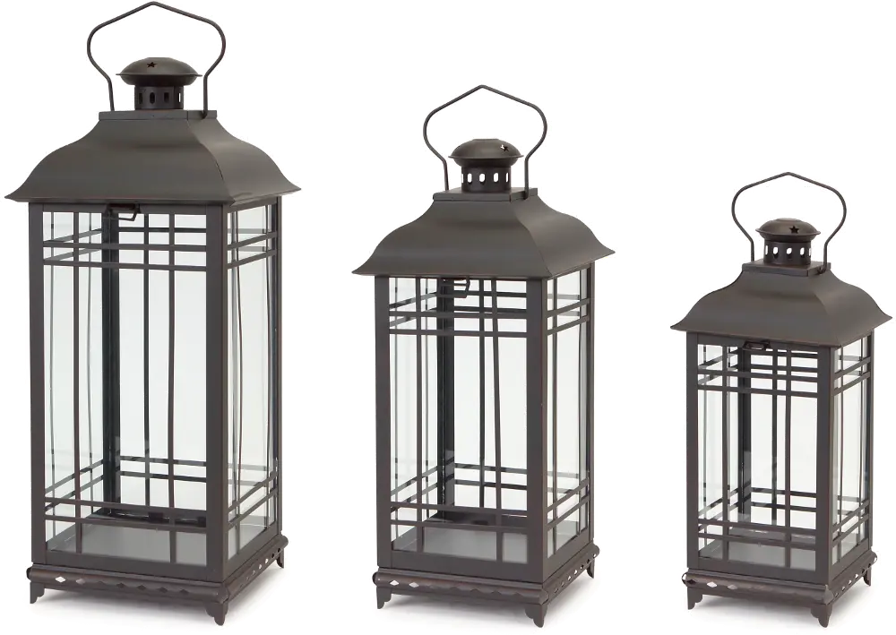Large Metal and Glass Lantern-1
