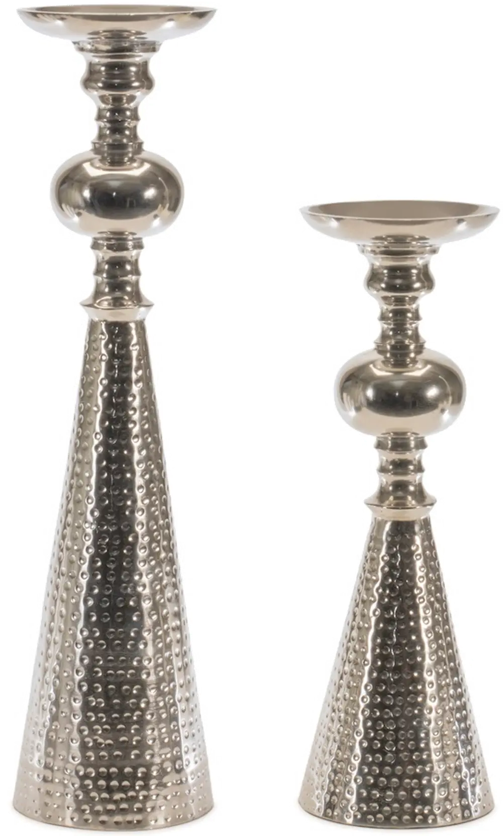 Large 20.5  Silver Aluminum Candle Holder-1