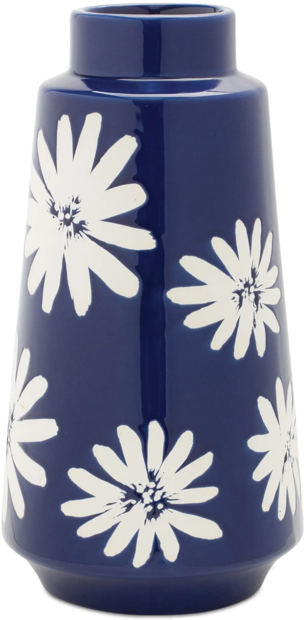 Large 11.75-Inch Blue and White Flower Ceramic Vase-1