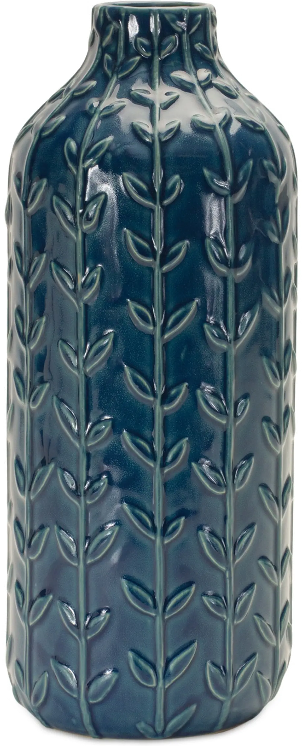11.25-Inch Blue Ceramic Vase-1