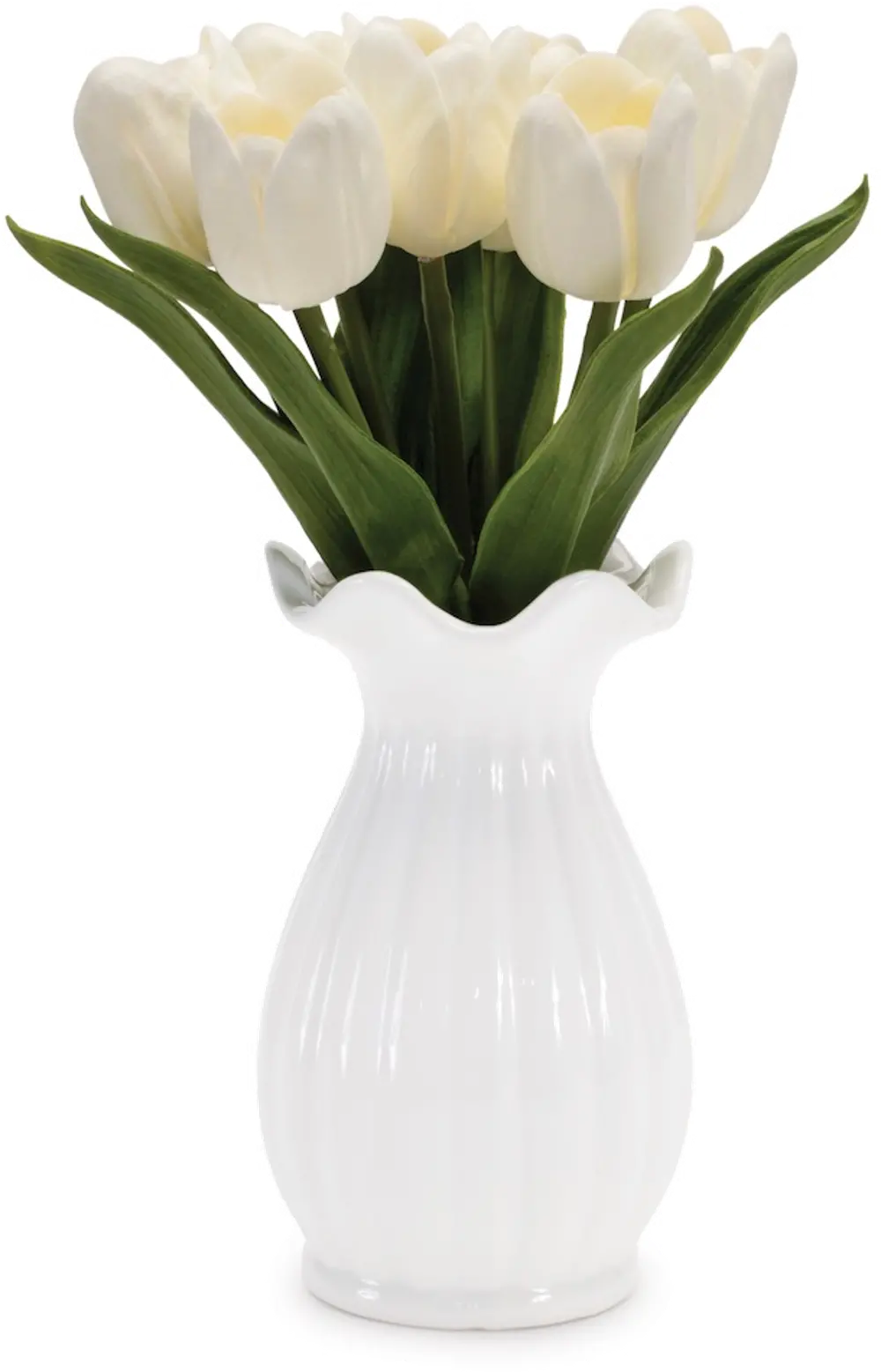 10.5 Inch White Tulips in Vase-1