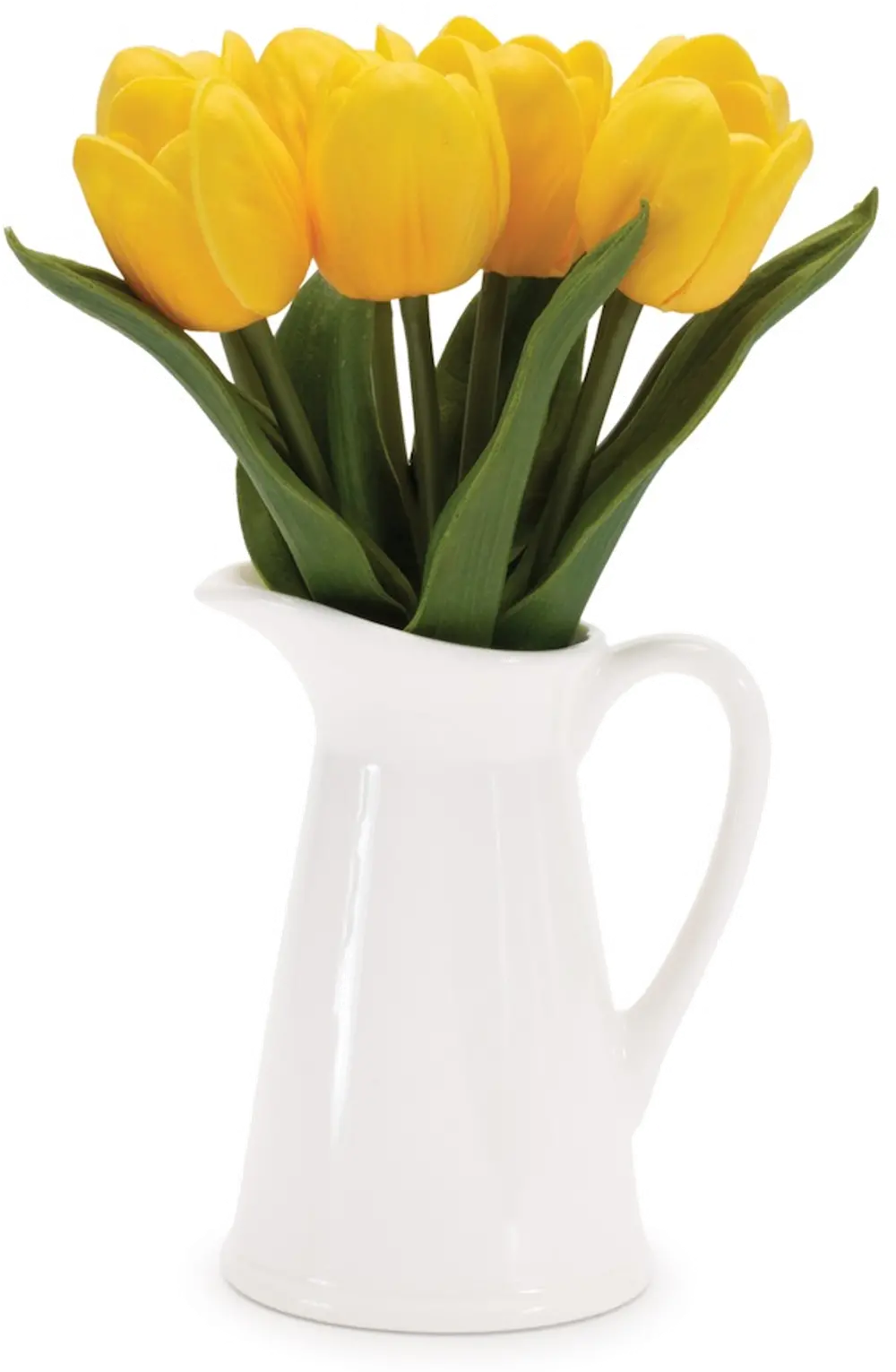 9.5 Inch Yellow Tulips in Vase-1