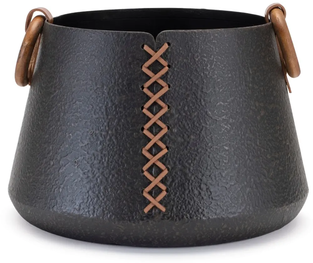 9  Black Iron Round Container-1