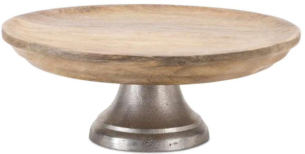 Wood and Aluminum Pedestal Stand-1