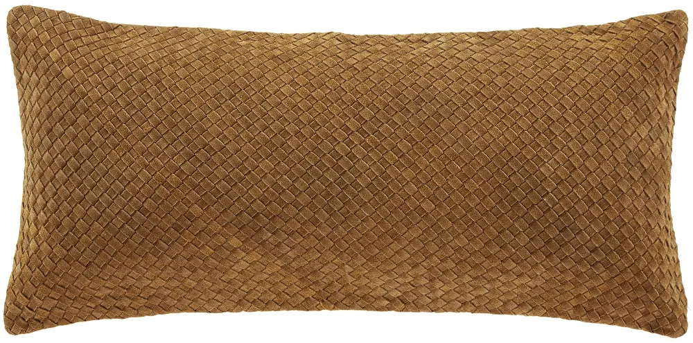 Woven Suede and Basket Weave Pillow-1